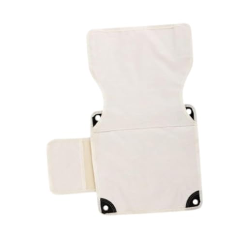 Yiju Folding Chair Replacement Fabric with Side Pocket,Camping Oxford Stool Cover Chair Replacement Cloth for Patio,Yard,Backyard, White 39x39cm