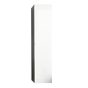 Trendteam Beach-hoge badkamerkast, 35 x 157 x 31 cm, in rompgrijs melamine, front wit hoogglans met veel opbergruimte