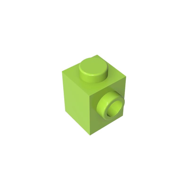 Gobricks GDS-635 Brick Special 1x1 with Stud on 1 Side 50PCS Compatible with Lego Toy 87087 DIY Parts and MOC Components for Major Brick Brands Color:Lime โ image 1