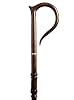 72-Inch Handcrafted Wood Crosier - Traditional Shepherd’s Crook Bishop Staff for Clergy & Ceremonial Use - Premium Hardwood Religious Pastoral Staff with Brass Accents - Dark Walnut Finish #1