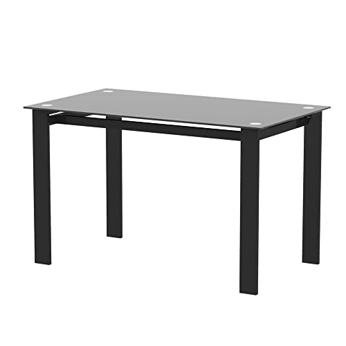 WYMCHMSX Glass Dining Table, Tea Table,Rectangular,Metal Legs, Living Room Kitchen,W47.3 *D27.6 *H29.53