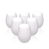 PYD Life Sublimation Blanks Wine Glasses Stemless Frosted 17 OZ Tumblers Cups Mugs Bulk for Sublimation Oven Printing 6 Pack