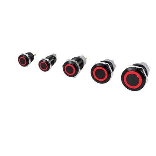 Interruptor de botón resistente al agua con luz LED roja de 12-24V para proyectos electrónicos 2