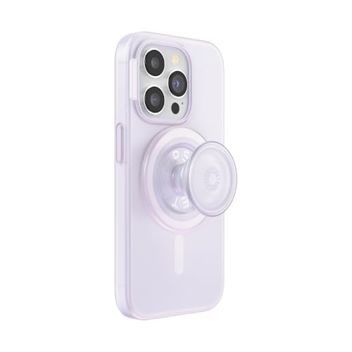 PopSockets iPhone 15 Pro Phone Case with MagSafe Wireless Charging Compatible White - Opalescent Clear