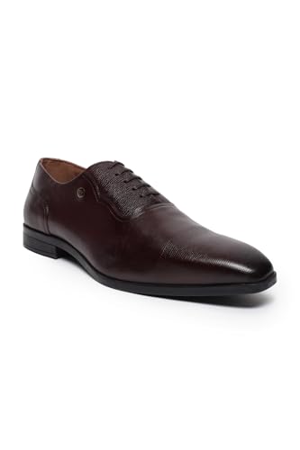 Image of Louis Philippe Men Textured Oxford Imported Premium Leather Light Weight Breathable Lining Slip Resistant Flexible Formal Shoes