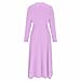 Womens Maxi Fall Dresses Long Sleeve Solid Color Crewneck A Line Pleated Swing Wedding Guest Dress Fashion Clothes