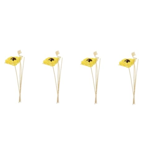 NOLITOY 4 Juegos Palos de aromaterapia sin Bomba de de Aire copla decoración baño ambientador Varillas Palo difusor de Varillas difusoras Flores secas Yellow