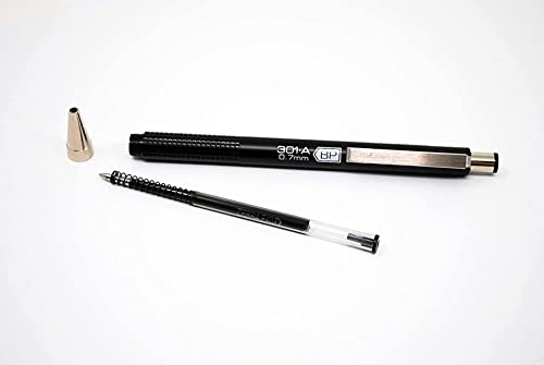 Zebra Pen F-301 Ballpoint Pen, Retractable, Fine 0.7 Mm, Black Ink, Stainless Steel/Black Barrel, 2-Pack #TOP1