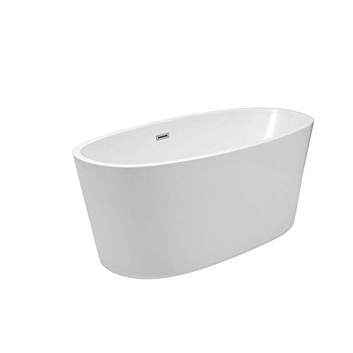 Milano Irwell White 1595mm x 740mm Freestanding Double Ended Oval Bath