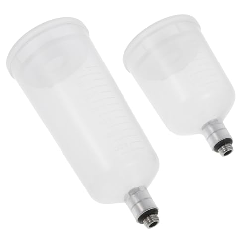 UTHCLO 2個 体式エアブラシ用交換可能塗料カップ 軽量ポータブル計量目盛付き 模型 ネイルアート ケーキ装飾対応 愛好家向け実用容器