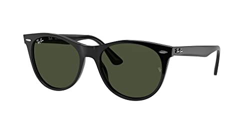 Ray-Ban RB2185 Sunglasses Bundle: RB 2185 WAYFARER II 901/31 Wayfarer Ii Black G-15 Green and Eyewear Cleaning Kit
