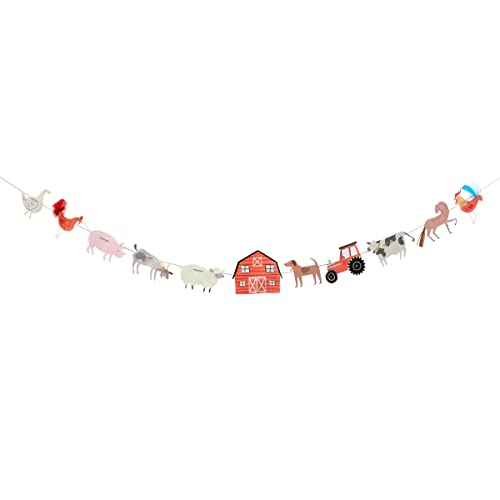 Meri Meri On The Farm Party Banner (Pack of 1), 10' Party Garland Including Excess Cord
