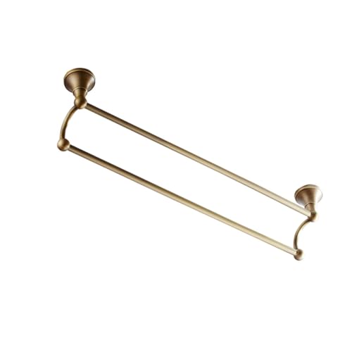 Toyvian Portasciugamani da Parete Doppio in Ottone Anticato Portasalviette Bagno con Doppio Piano per Asciugamani Mensola Bagno Pratica e Compatta Camera e Balcone