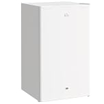 HOMCOM Under Counter Fridge, 91L Small Fridge with Lock, Chiller Box, Removable Shelf, Reversible Door, Adjustable Legs, Mini Refrigerator, White