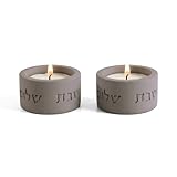 SURI Portavelas de hormigón Shabat | Juego de regalo judío de Judaica con portavelas modernos de Shabat | Alto y corto, juego ideal para velas de té (velas de té no incluidas)