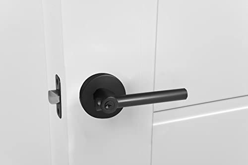 Image of Design House 582619 Eastport Contemporary Entry Door Lever Matte Black