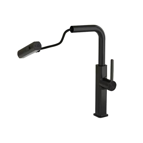 Robinet de cuisine à bec rétractable mitigeur noir mat G9/16 - 2