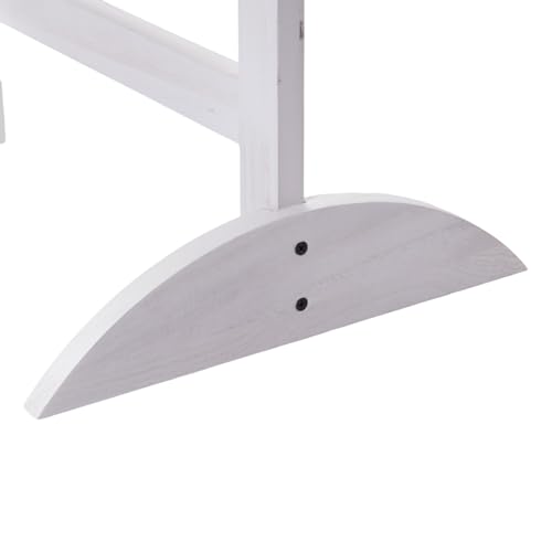 CREEDWOOD Support pour CLOISON de SÉPERATION Porta | 33 cm, Bois | Pied pour paravent, Support pour paravent, Fixation pour cloison, Pieds de Support | Couleur: Blanc