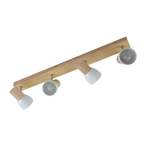 Lindby Deckenlampe Holz Metall, Deckenstrahler drehbar und schwenkbar, Deckenleuchte 3x E14 max. 40W, ohne Leuchtmittel, Lampe Wohnzimmer, Küchenlampe