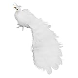 LIOOBO Peacock Decoration Peacock Decorative Sculpture Statue Artificial Figurine Ornament Simulation Wedding Animal Model White