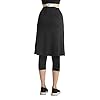 Cityoung-Womens-High-Waist-Long-Skirted-Capri-Pants-Hidden-Pocket-Workout-Active-Modest-Skirt-Leggings Skirted Leggings for Women Dressy Skirt with Leggings Attached Workout Modest Swim Skirts with Capri with Pockets m bk Black