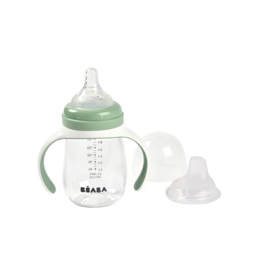BEABA 2-in-1 Bottle to Transition Cup Sage