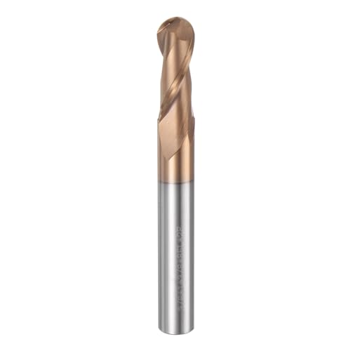 Image of HARFINGTON Ball Nose End Mill 2 Flute 3 /8 inch Diameter 3 /8 inch Shank Tungsten Carbide Spiral CNC Router Bits 1 inch Cutting Length Single End Ball Cutting Tool for Carving Engraving Grinding