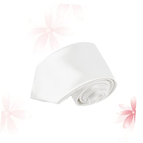 Solid Color Neckties for Cosplay and Parties Wide Costume Accessories White Clothes Decoration Great present for Men and Boys Durable and Attractive Design4