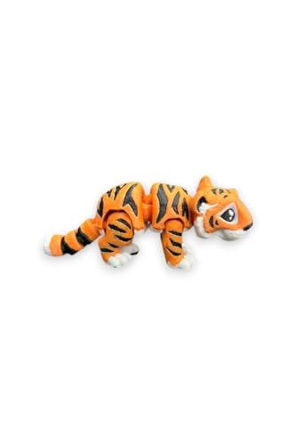 Mini Tiger Articulated Figure or Keychain, 3D Printed in