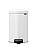 Brabantia -113864 - Poubelle à Pédale NewIcon avec Seau Intérieur en Métal 12 L - Blanc