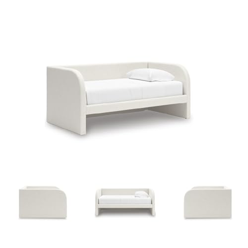 Image of Signature Design by Ashley Shapella Boho Chic Upholstered Day Bed, Foundation or Box Spring Not Needed, Twin, Beige & White