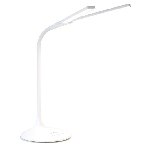 Preisvergleich Produktbild VASNER Splitty Design Schreibtischlampe LED, Nachttischlampe dimmbar, teilbare Lichtschienen, USB, integrierter Akku, 3 Lichtfarben, Touch Bedienung, Sleep Timer, weiß