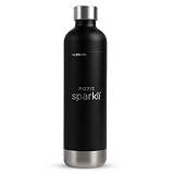 FIZZIT Stainless Steel Carbonating Bottle, 1L Stainless Steel Bottle, Black