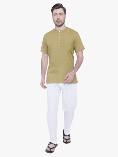 Image of Rajubhai Hargovindas Men's Pure Cotton Short Kurta | Pack of 4 |
