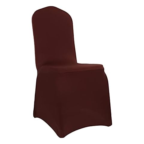 20 PCS Brown Spandex Chair Covers Dining Room Stretch Chair Covers Protector for Living Room Banquet Wedding Party Dining Decoration (Brown) Cover