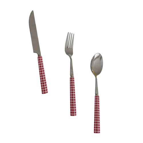 Unomor 1 Set French Style Cutlery with Ergonomic Handles Spoon Fork Knife for Home Kitchen and Dining Lightweight and Portable Design for Effortless Enjoyment of Steak and Desserts