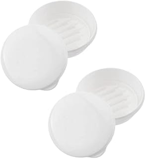 2 Pcs Round Soap Dish Boxes Double Layer Soap Boxes Soap Holders with Cover for Shower, Bathroom, Kitchen, Sink, 19.8*9.7*4.5 ,xhs-02