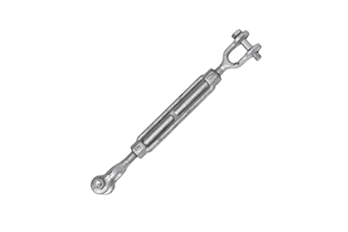 Indusco 93900241 Hot Dipped Galvanized Jaw & Jaw Turnbuckle, 5/8" x 6", 3,500 lbs WLL