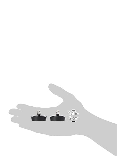 Merriway Bath Basin Stoppers 38mm Black - Pack Of 2 Premium Quality Drain Plugs