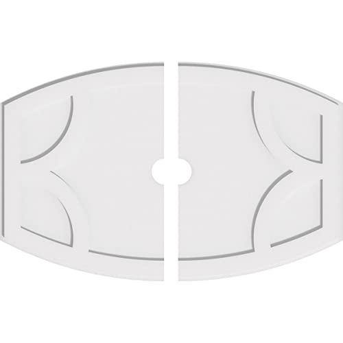 Image of Ekena Millwork CMP38X25KY2-03000 Kailey Architectural Grade PVC Contemporary, Two Piece Urethane Ceiling Medallions 38 inchW x 25 3 /8 inchH x 3 inchID x 20 1 /2 inchC x 1 inchP