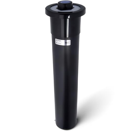 San Jamar Euro Ez-Fit in Counter Cup Dispenser Fits 6 - 24 Oz Cups with Interchangeable Gaskets for Restaurants, Dining Halls, and Fast Food, Plastic, 23.25 Inches, Black