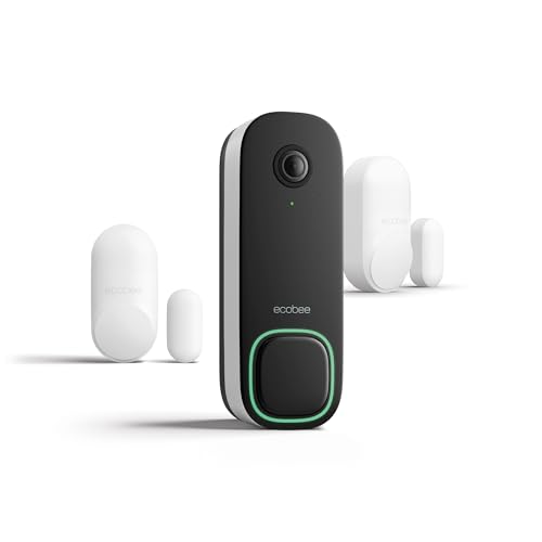 Image of ecobee Security Bundle Pack Smart Doorbell Camera (Wired) + SmartSensor for Doors and Windows (2-Pack)
