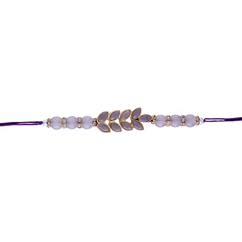 Image of I Jewels Mens Gold Plated Ethnic Pearl Beads Rakhi With Roli Chawal & Rakshabandhan Card For Brother /Bro /Bhai (Pack Of 2)