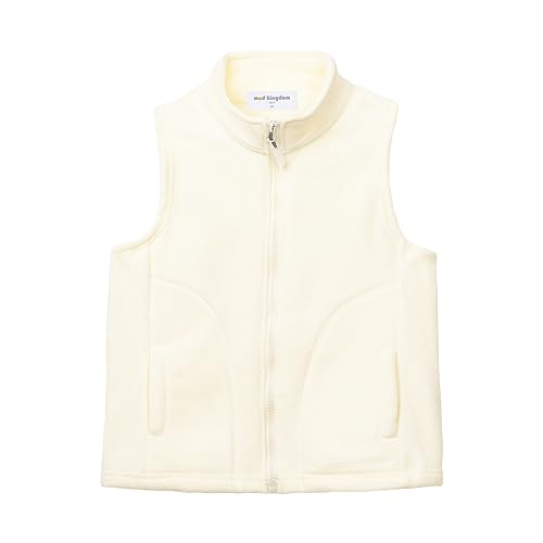 Image of Mud Kingdom Boys Girls Polar Fleece Vest Jacket Ligntweight Plain Vest Full Zipper Sleeveless
