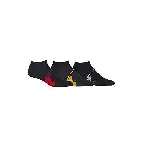 Polo Ralph Lauren 3-Pack Big Polo Player On Sole Low Cut Black (Black/Red/Black/Gold/Black/Sweatshirt Grey Heather) Men's 10-13