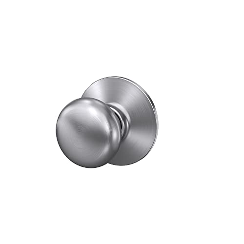 Schlage F10 Ply 626 Plymouth Door Knob, Hall & Closet Passage Lock, Satin Chrome #TOP4