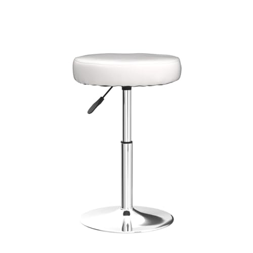 Image of FURWOO White Short Shop Stool - Height Adjustable Swivel Chair Stool for Office,SPA,Salon,Manicure and Tattoo Stations Small