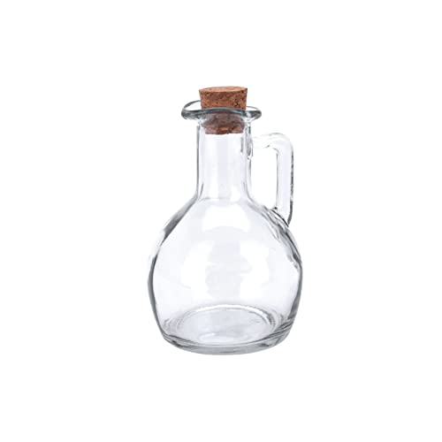 La zappa Set Oliera e Acetiera in vetro con manico ed imboccatura a tappo di sughero (2 Pezzi, 150 ml)