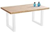NORYKHOME Mesa Fija de Comedor, Roble Natural 160cm (Blanco)