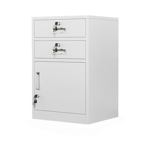 Armadietto in metallo con serratura con 4 cassetti, soluzione di archiviazione sicura per ufficio per casa e ufficio, cassetti scorrevoli lisci, design salvaspazio ed elegante.